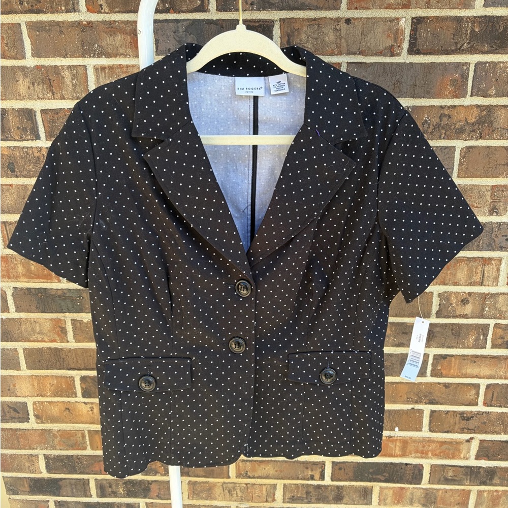Kim Rogers Black and White Polka Dot Blazer